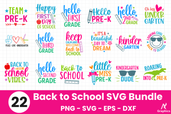 22 Back to School SVG Bundle