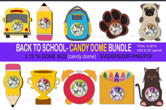 Back to School Candy Dome Holder Bundle: A Creative Resource for Modern Makers