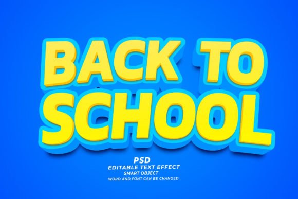 Back to School PSD 3D Editable Text