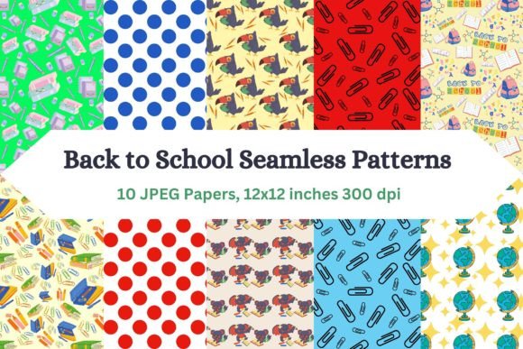 Back to School Seamless Digital Papers