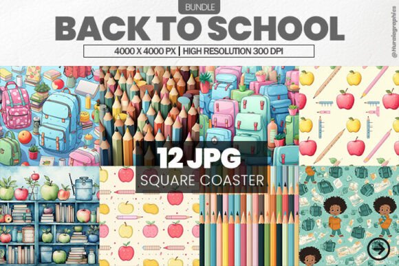 Back to School Square Coaster Bundle: A Versatile Tool for Creativity and Practicality