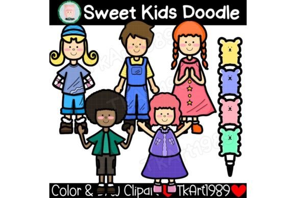 Sweet Kids Back to School Pastel Clip Art: A Playful Addition to Your Design Projects