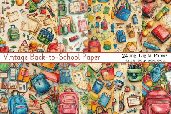 Vintage Back-to-School Paper: A Versatile Design Resource for Creative Projects