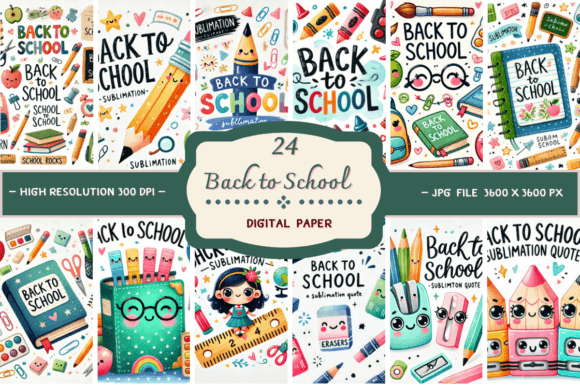 Watercolor Back to School Digital Papers: A Creative Resource for Design Enthusiasts